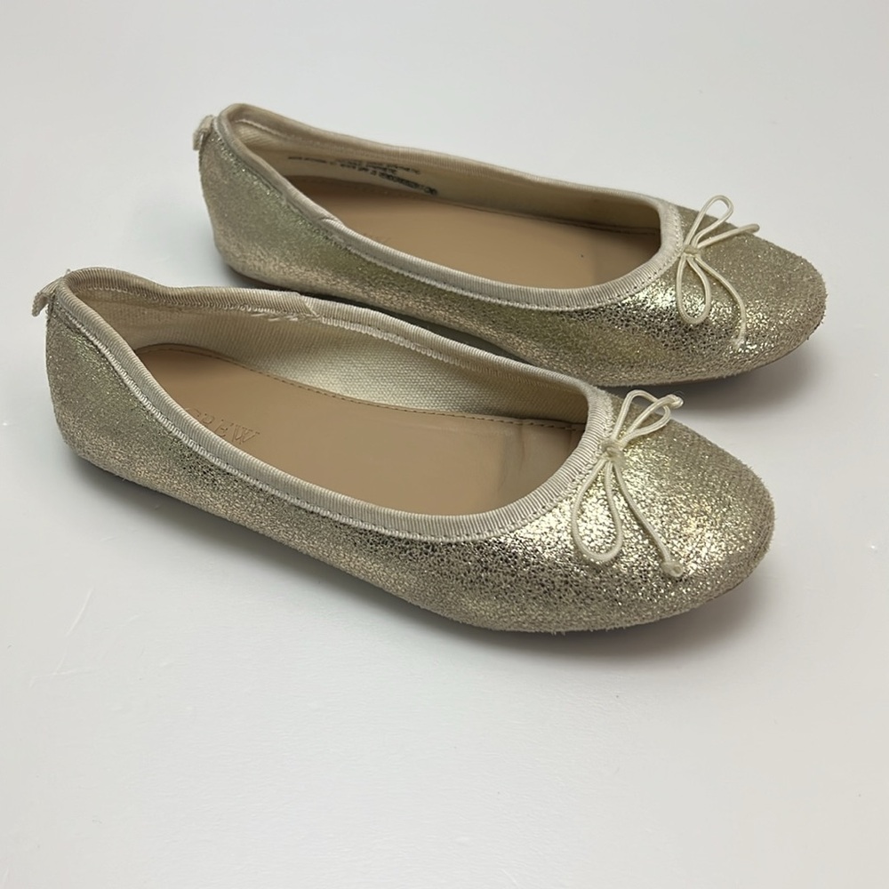 Crewcuts Dress Shoes Gold Ballet Flats Metallic Girls Sparkly Event J. Crew